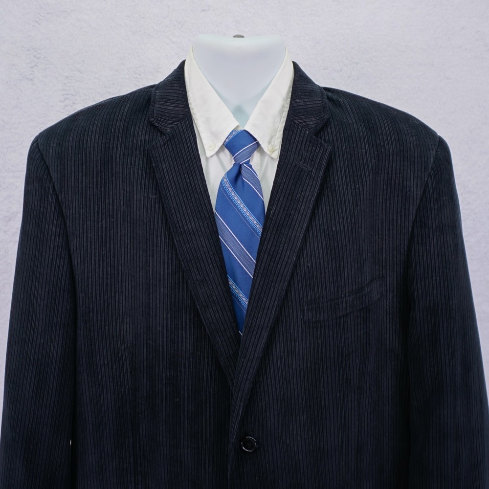 JF Ferrar Corduroy Suede Black Cotton 2 Button‎ Blazer 44L